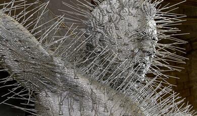 A photograph of a sculpture called King Sliver by David Mach