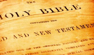 A photograph of a page of the New Testament