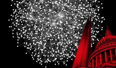 an illustration of a computer network in white