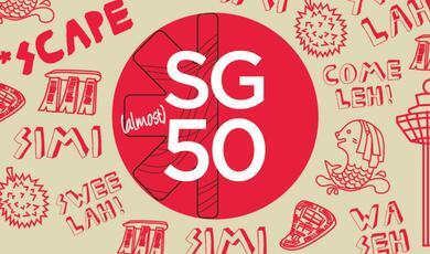 Graphic red circle with SG 50 inside