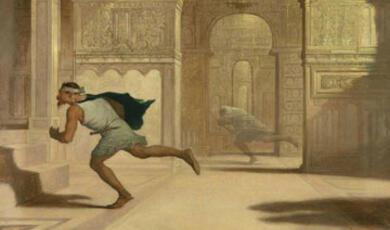 "Flight and Pursuit," a painting by American artist William Rimmer