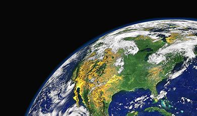 a satellite image of planet Earth