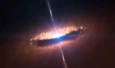 a quasar in space