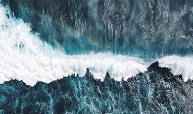 a bird's eye view of the ocean
