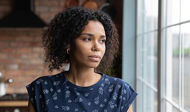 young black woman looking anxious