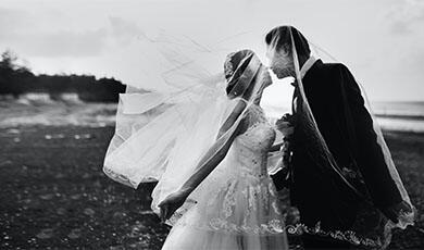 black and white photograph of a married couple