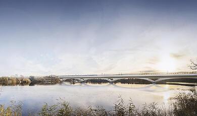 an artist's impression of HS2's Colne Valley Viaduct