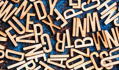a collection of letters in metal
