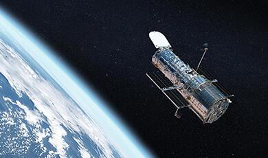 Hubble telescope above Earth