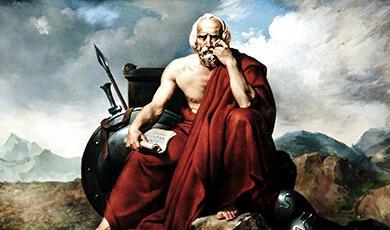 Painting of Lycurgus of Sparta holdaing scroll