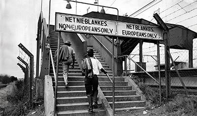 a sign from the apartheid era in South Africa