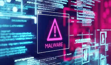 a graphic of a malware warning