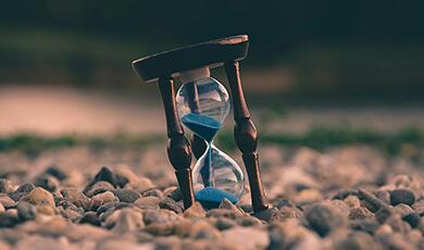 Sand timer in sand