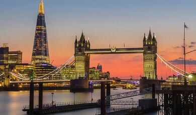 Tower Bridge and the Shard at night