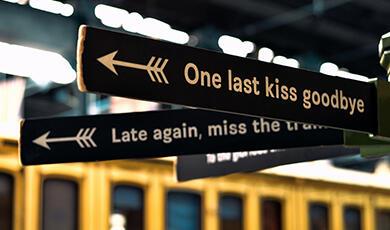 Signs at train station