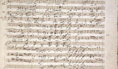 Mozart's handwritten sheet music