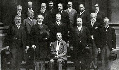 Joseph Chamberlain and his chief assistancts at the Colonial office and the Colonial Premiers