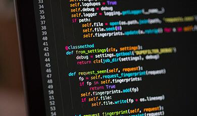 Code on computer screen