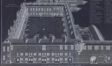 a drawing of the old gresham college building