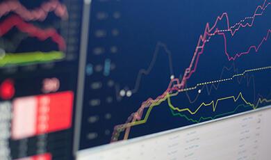 Stock prices on screen