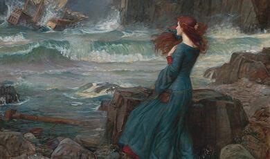 William Waterhouse painting of Miranda from The Tempest