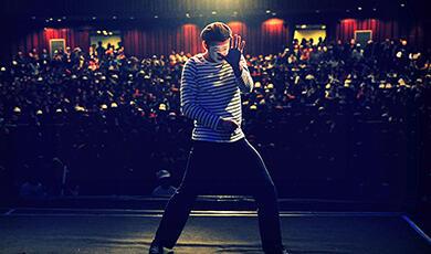 Mime on stage performing