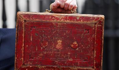 The UK Chancellor's red briefcase for carrying the budget