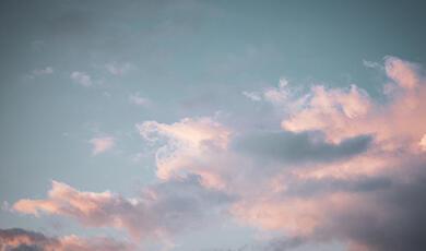 clouds in a blue sky near sunset