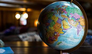 Globe on desk