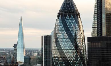 City of London skyline with Gherkin