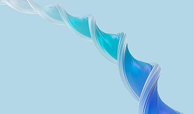 Blue and white swirl reminiscent of DNA