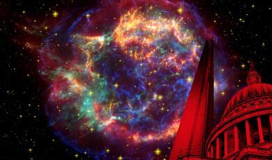 Colourful composite image of Cassiopeia A, a supernova remnant