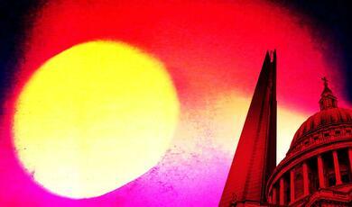 a photograph of a sunset