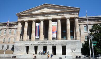 The parthenon-esque National Portrait Gallery  in Washington,