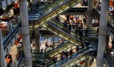 Escalators inside the Lloyds Building