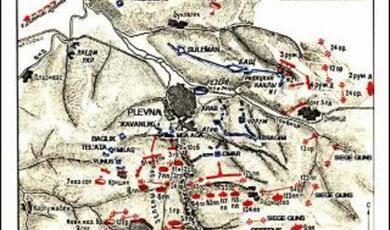Map of troop movements during Russo-Turkish was