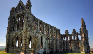 Medieval ruin of large abbey-like building