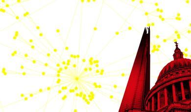 an illustration of a network in yellow